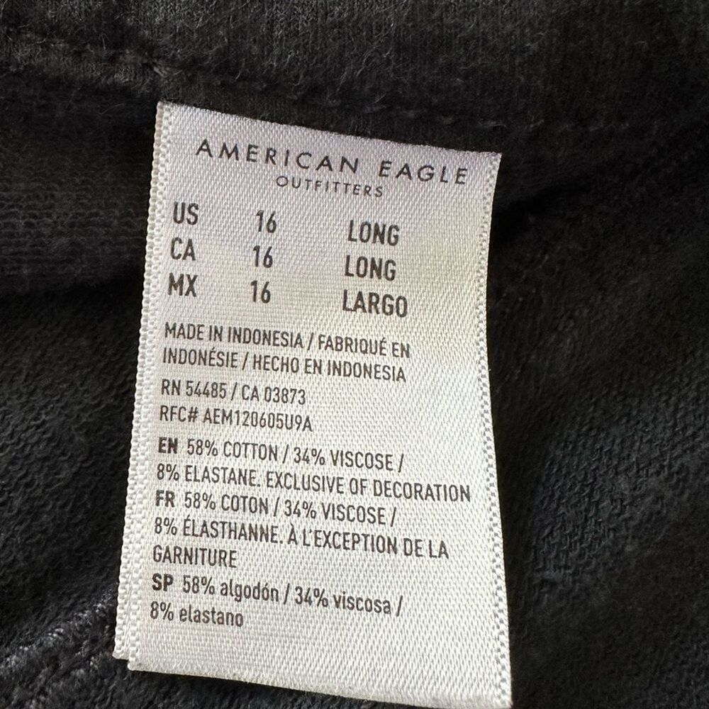 American Eagle Next Level Stretch Pants Women's16L Black Belt Loops Button Zip - Picture 3 of 11